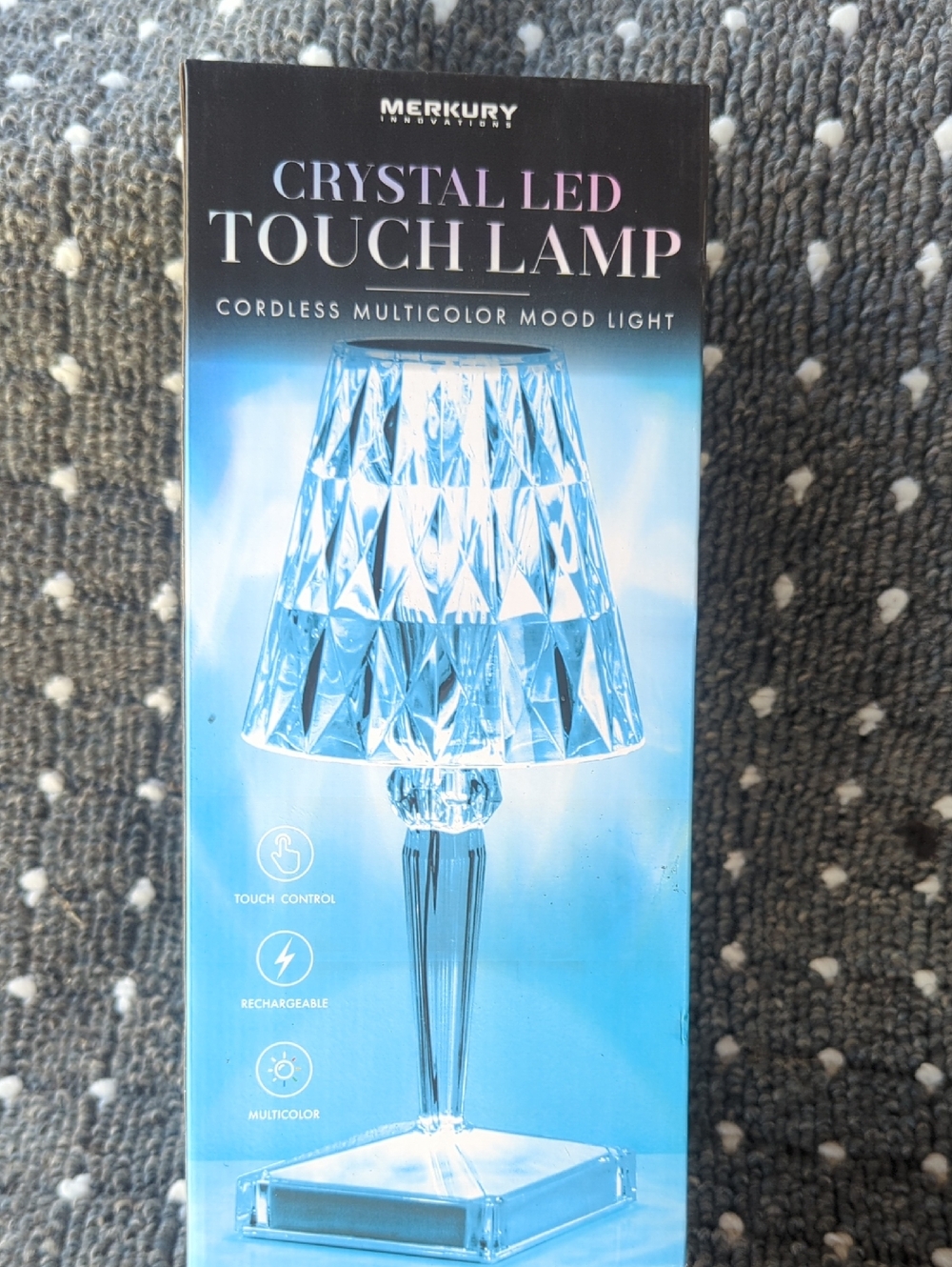 Merkury Crystal LED Touch Lamp - Clear